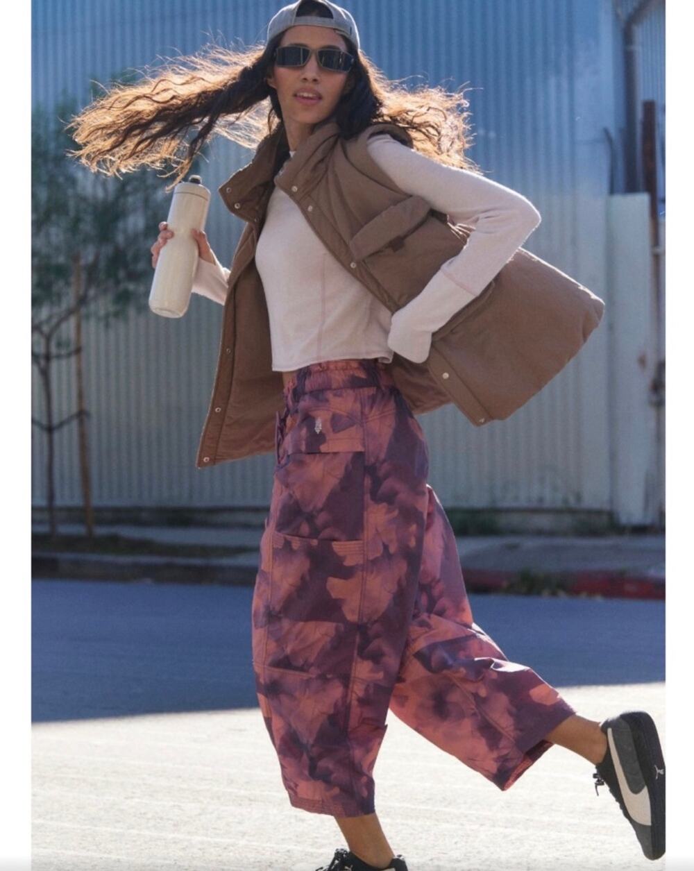 NWT FP Movement by Free People Purple Tie-Dye Cargo Pants Sz. XL